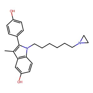 1-(6-Aziridinylhexyl)-2-(4-hydroxyphenyl)indol-5-ol structure