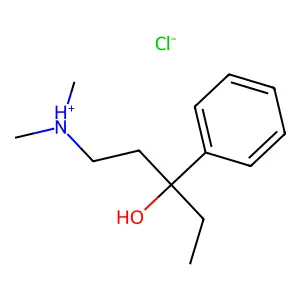 1-(Dimethylamino)-3-phenylpentan-3-ol--hydrogen chloride (1/1) structure