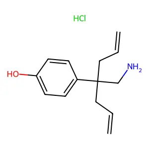Phenol, p-(1-allyl-1-(aminomethyl)-3-butenyl)-, hydrochloride structure
