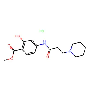 Salicylic acid, 4-(3-piperidinopropionamido)-, methyl ester, hydrochloride structure