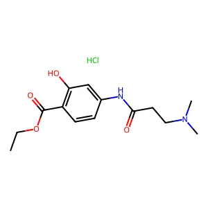 Salicylic acid, 4-(3-(dimethylamino)propionamido)-, ethyl ester, hydrochloride structure