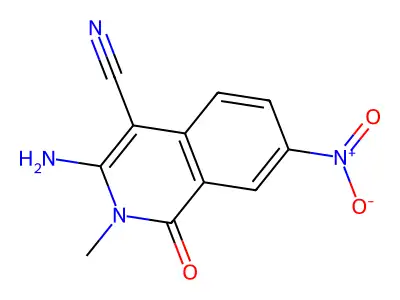 3-Amino-4-cyano-2-methyl-7-nitro-1(2H)-isoquinolinone structure