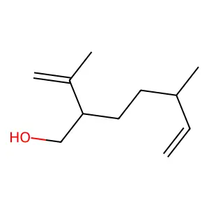 2-Isopropenyl-5-methyl-6-hepten-1-ol structure