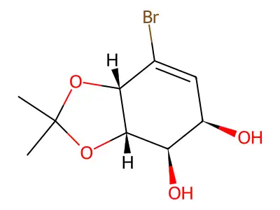 7-Bromo-2,2-dimethyl-3a,4,5,7a-tetrahydro-1,3-benzodioxole-4,5-diol structure