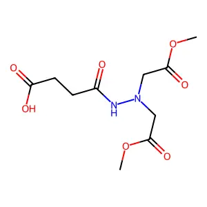 4-[2,2-Bis(2-methoxy-2-oxoethyl)hydrazinyl]-4-oxobutanoic acid structure