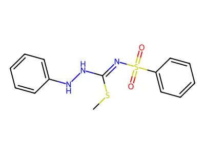methyl N-anilino-N'-(benzenesulfonyl)carbamimidothioate structure