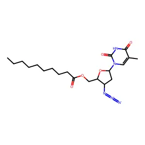 Thymidine, 3'-azido-3'-deoxy-, 5'-decanoate structure