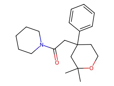 2-(2,2-Dimethyl-4-phenyloxan-4-yl)-1-piperidin-1-ylethanone structure