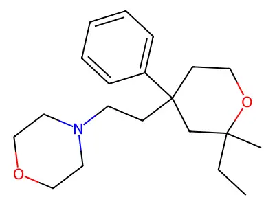 Morpholine, 4-(2-(2-ethyltetrahydro-2-methyl-4-phenyl-2H-pyran-4-yl)ethyl)- structure