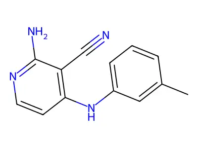 3-Pyridinecarbonitrile, 2-amino-4-((3-methylyphenyl)amino)- structure