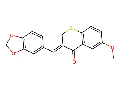 3-(1,3-Benzodioxol-5-ylmethylidene)-6-methoxythiochromen-4-one structure