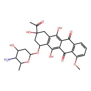 3'-Deamino-3'-epi-hydroxy-4'-deoxy-4'-amino-daunorubicin structure