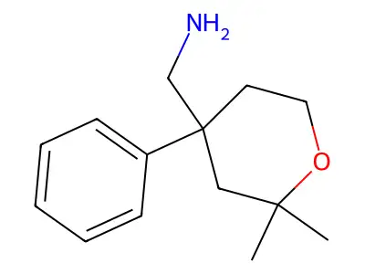 (2,2-Dimethyl-4-phenyloxan-4-yl)methanamine structure