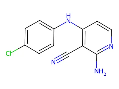 3-Pyridinecarbonitrile, 2-amino-4-((4-chlorophenyl)amino)- structure