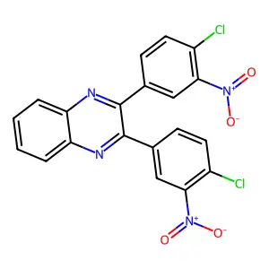 2,3-Bis(4-chloro-3-nitrophenyl)quinoxaline structure