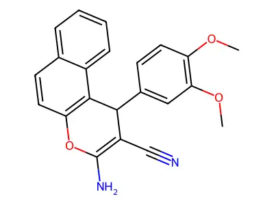 3-amino-1-(3,4-dimethoxyphenyl)-1H-benzo[f]chromene-2-carbonitrile structure