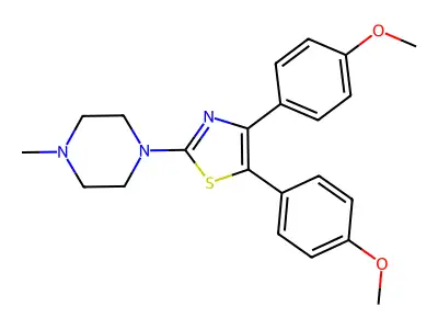 1-[4,5-Bis(4-methoxyphenyl)-1,3-thiazol-2-yl]-4-methylpiperazine structure