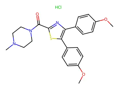 1-((4,5-Bis(4-methoxyphenyl)-2-thiazoyl)carbonyl)-4-methylpiperazine structure