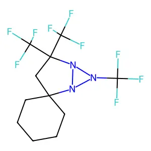 Spirocyclohexane-2-(1,5,6-triazabicyclo(3.1.0)hexane), 4,4,6-tris(trifluoromethyl)- structure