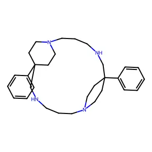 1,5,10,14-Tetraazatricyclo(14.2.2.2(sup 7,10))docosane, 7,16-diphenyl- structure