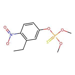 Phosphorothioic acid, O-(3-ethyl-4-nitrophenyl) O,O-dimethyl ester structure