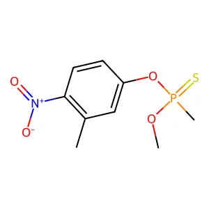 O-Methyl O-(3-methyl-4-nitrophenyl) methylphosphonothioate structure