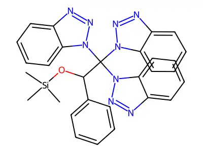 1-[1,1-Bis(1H-1,2,3-benzotriazol-1-yl)-2-phenyl-2-[(trimethylsilyl)oxy]ethyl]-1H-1,2,3-benzotriazole structure