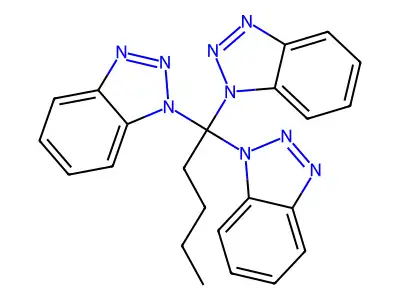 1-[1,1-Bis(1H-1,2,3-benzotriazol-1-yl)pentyl]-1H-1,2,3-benzotriazole structure