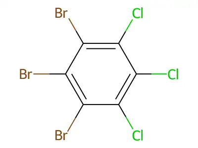 1,2,3-Tribromo-4,5,6-trichloro-benzene structure