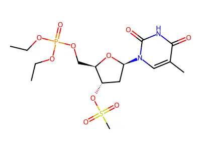 5'-Thymidylic acid, diethyl ester, 3'-methanesulfonate structure