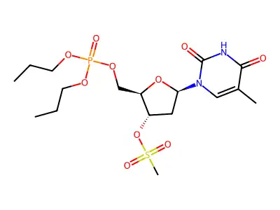 5'-Thymidylic acid, dipropyl ester, 3'-methanesulfonate structure