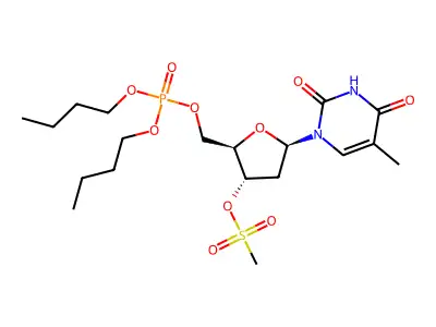 5'-Thymidylic acid, dibutyl ester, 3'-methanesulfonate structure