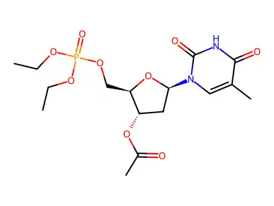 5'-Thymidylic acid, diethyl ester, 3'-acetate structure