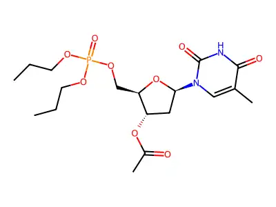 5'-Thymidylic acid, dipropyl ester, 3'-acetate structure