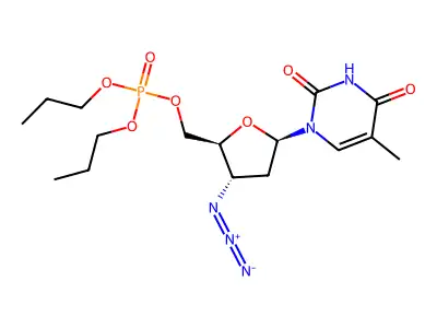 5'-Thymidylic acid, 3'-azido-3'-deoxy-, dipropyl ester structure