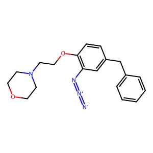 ((2-azido-4-benzyl)phenoxy)-N-ethylmorpholine structure