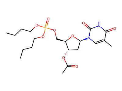5'-Thymidylic acid, dibutyl ester, 3'-acetate structure