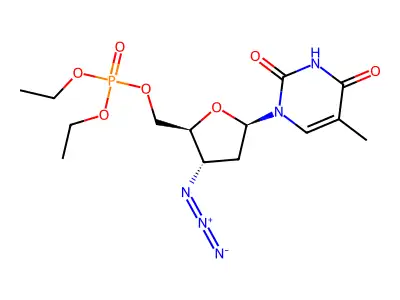 5'-Thymidylic acid, 3'-azido-3'-deoxy-, diethyl ester structure