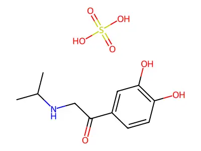 Bis((2-(3,4-dihydroxyphenyl)-2-oxoethyl)isopropylammonium) sulphate structure