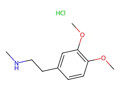3,4-dimethoxy-N-methylphenethylamine hydrochloride structure