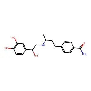 1-(3,4-Dihydroxyphenyl)-2-(3-(4-carbamylphenyl)-1-methylpropylamino)ethanol structure