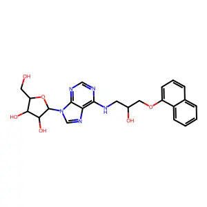 Adenosine, N-(2-hydroxy-3-(1-naphthalenyloxy)propyl)-, (S)- structure
