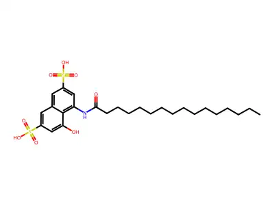 2,7-Naphthalenedisulfonic acid, 4-hydroxy-5-((1-oxohexadecyl)amino)- structure
