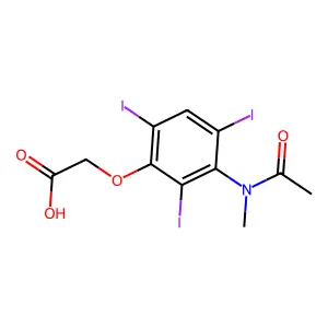 Acetic acid, (3-(N-methylacetamido)-2,4,6-triiodophenoxy)- structure