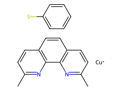 (2,9-Dimethyl-1,10-phenanthroline)(thiophenolato)copper(I) structure