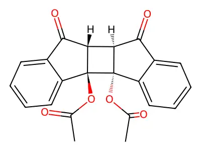 9,10-Dioxoindano(2',3'-4,3)cyclobuta(1,2-b)indan-4b,4c-diyl diacetate structure