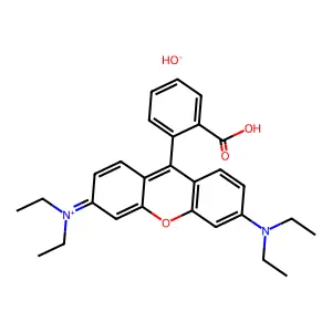 Xanthylium, 9-(2-carboxyphenyl)-3,6-bis(diethylamino)-, hydroxide (1:1) structure