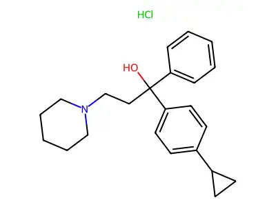 1-(4-Cyclopropylphenyl)-1-phenyl-3-(1-piperidinyl)propanol hydrochloride structure