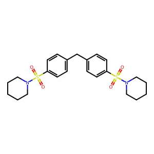 1-[4-[(4-Piperidin-1-ylsulfonylphenyl)methyl]phenyl]sulfonylpiperidine structure