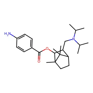 3-Diisopropylaminomethyl-2-(4-amino-benzoyloxy)-bornan structure
